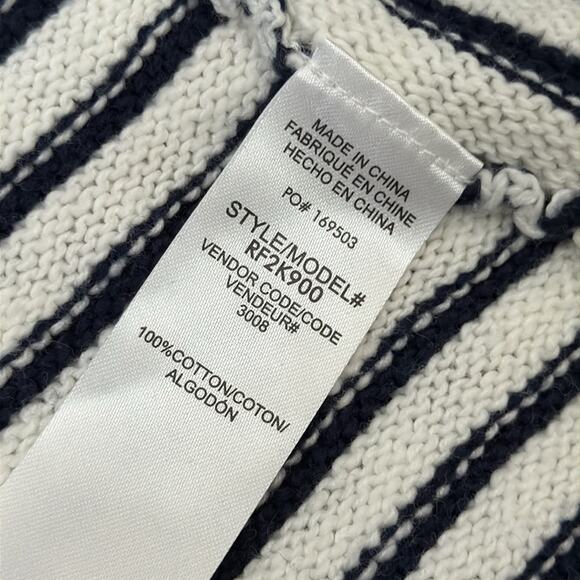 NWT Splendid Off White & Blue Stripes Open Front 100% Cotton Cardigan - Picture 5 of 5